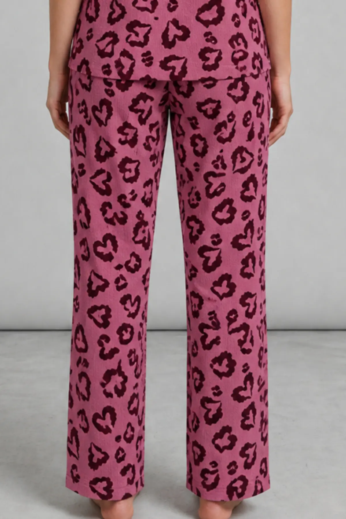 Kadın Kısa Kollu Rahat Mor Pijama Takımı 4734