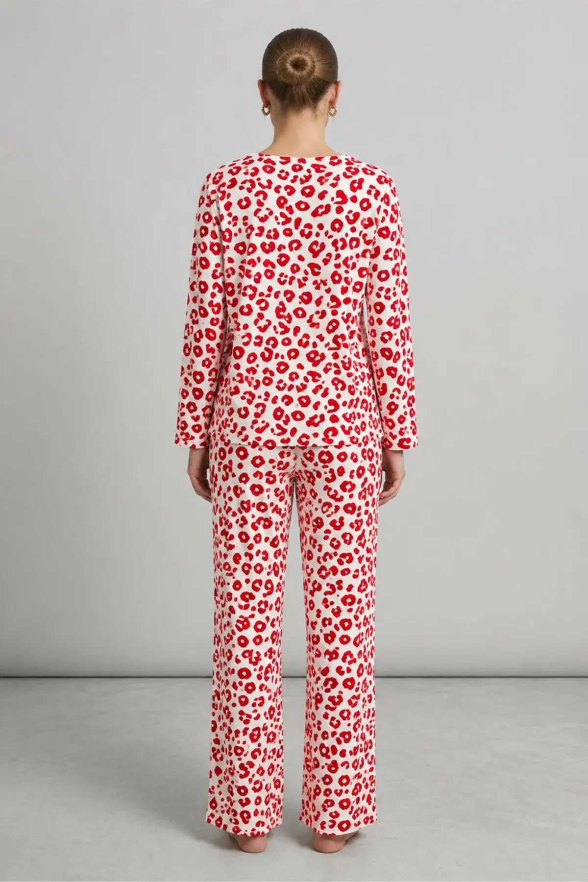 Kadın Comfort Esnek Kırmızı Pijama Takımı 4686