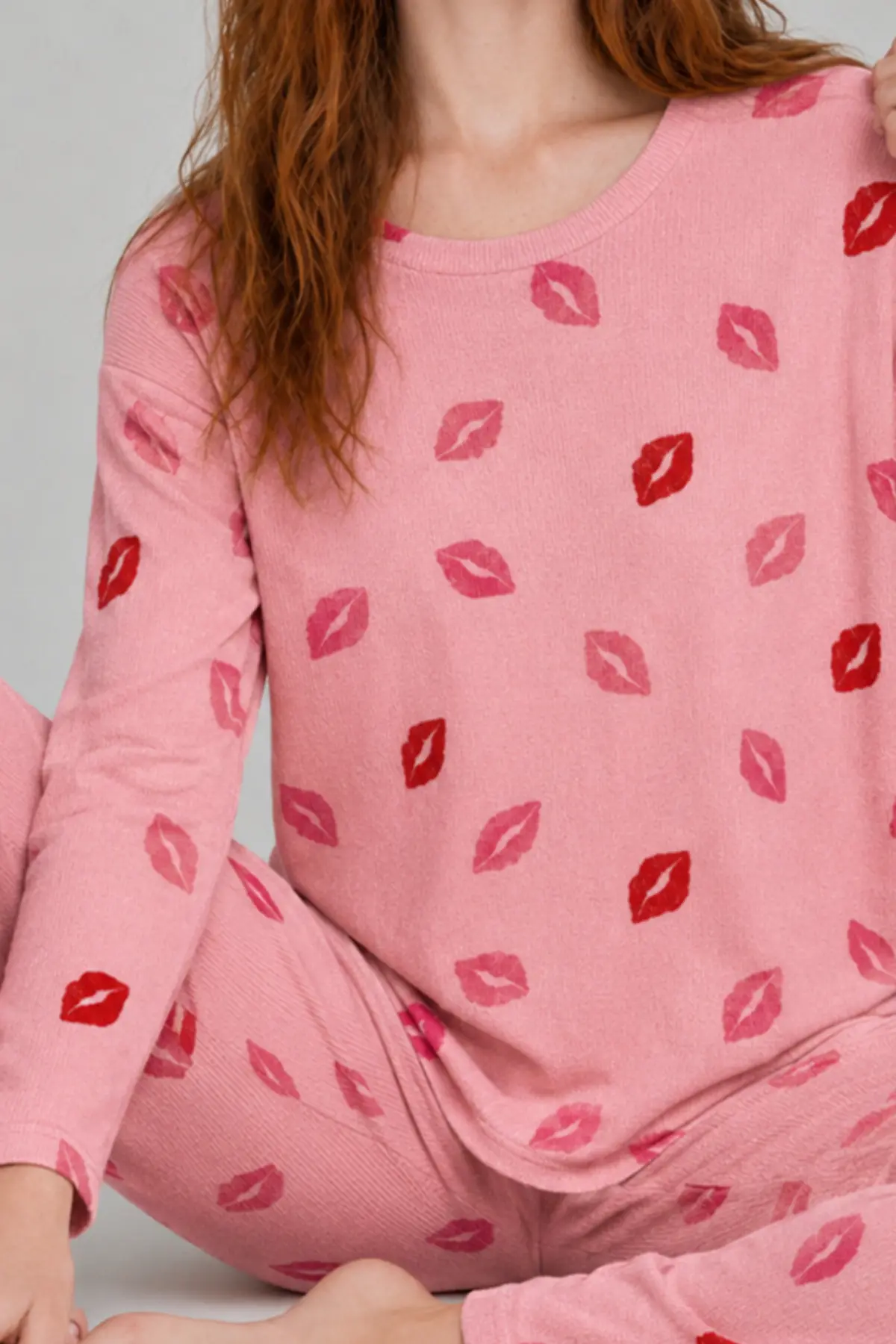 Kadın Comfort Esnek Pembe Pijama Takımı 4688