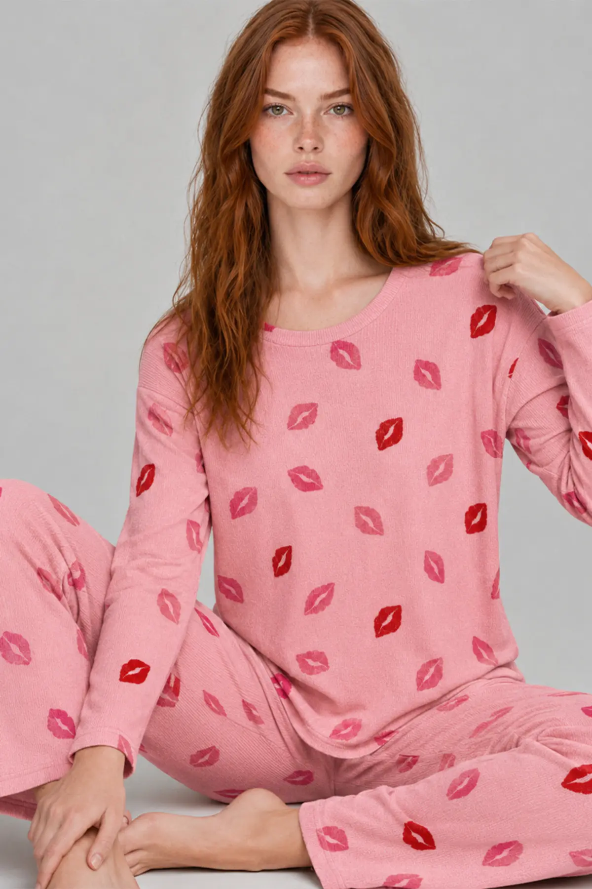 Kadın Comfort Esnek Pembe Pijama Takımı 4688