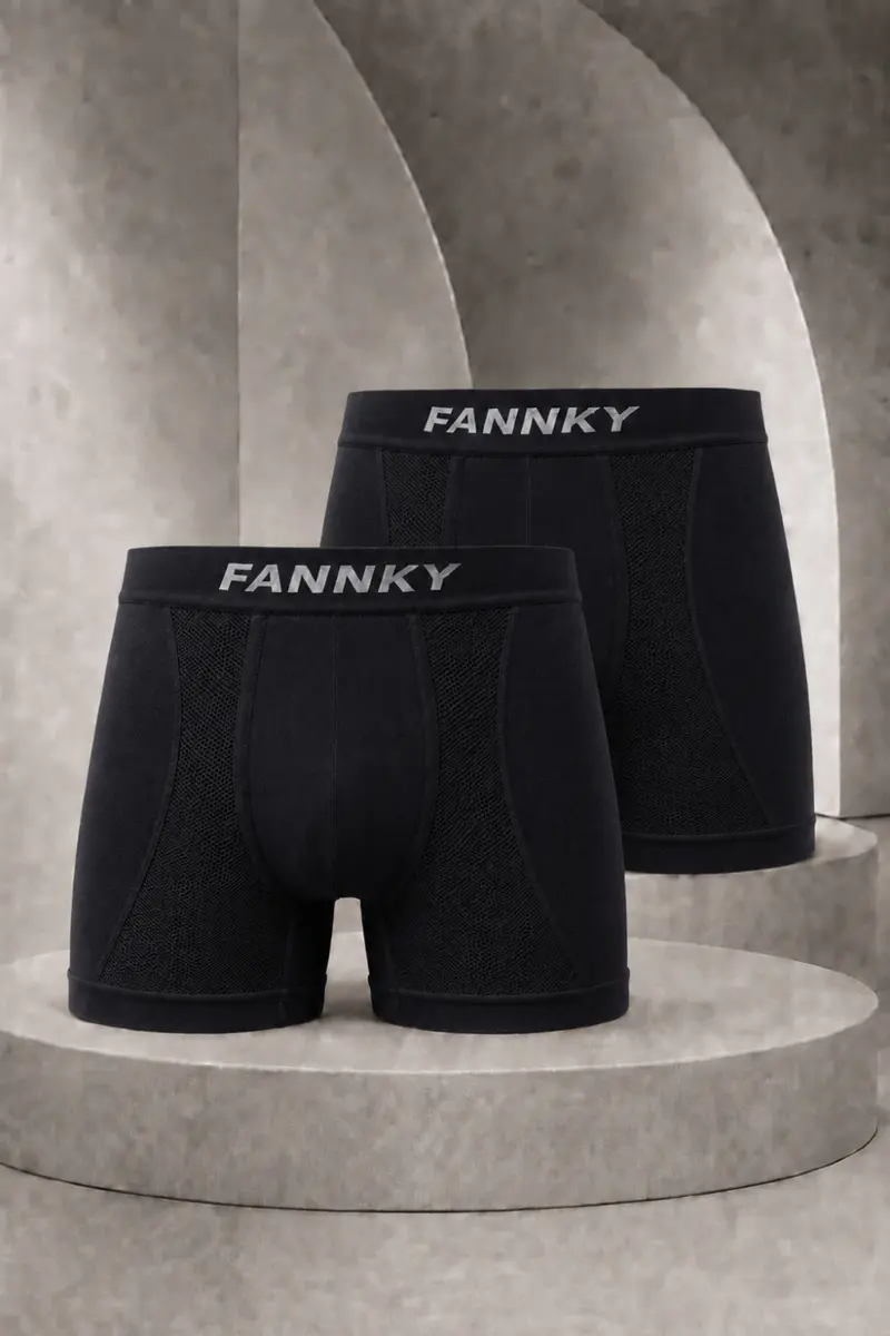 Erkek Casual Comfort Günlük 2 Li Siyah Boxer