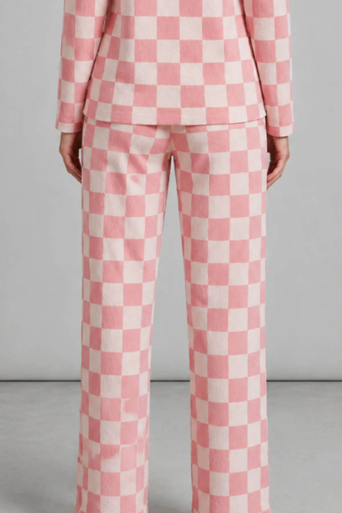 Kadın Çizgili Regular Fit Pembe Pijama Takımı 4691