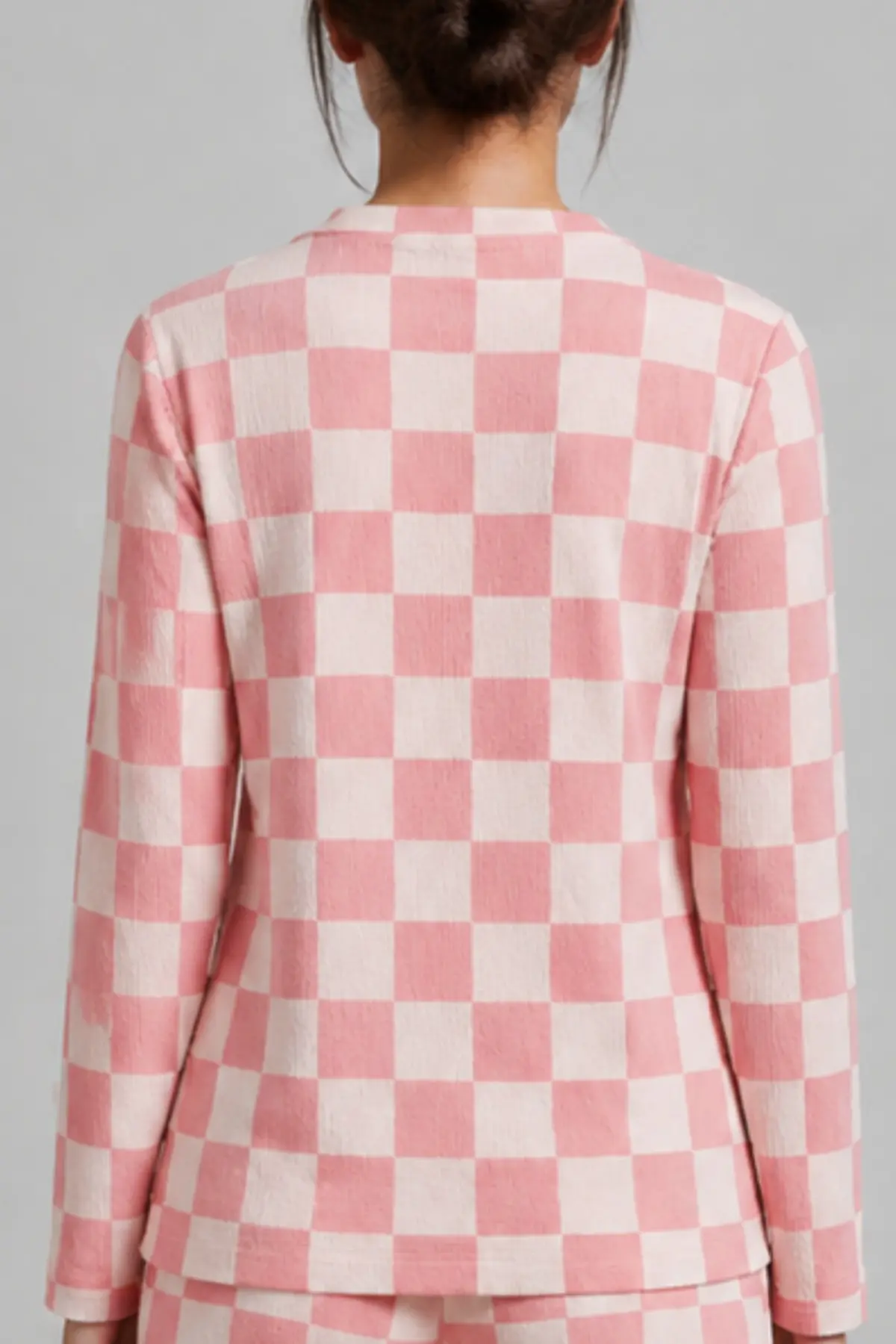 Kadın Çizgili Regular Fit Pembe Pijama Takımı 4691