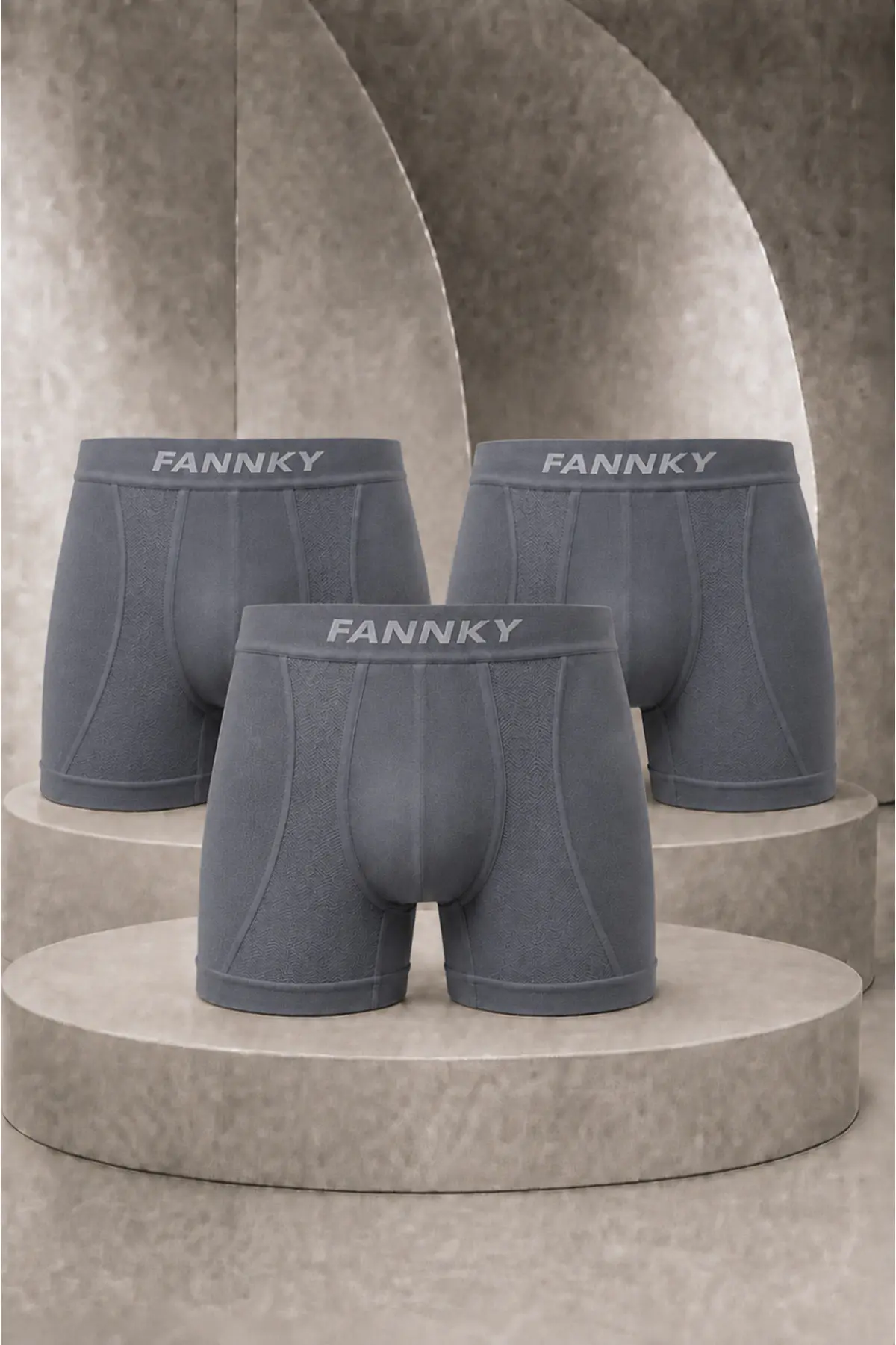 Erkek Casual Comfort Günlük 3 Lü Gri Boxer