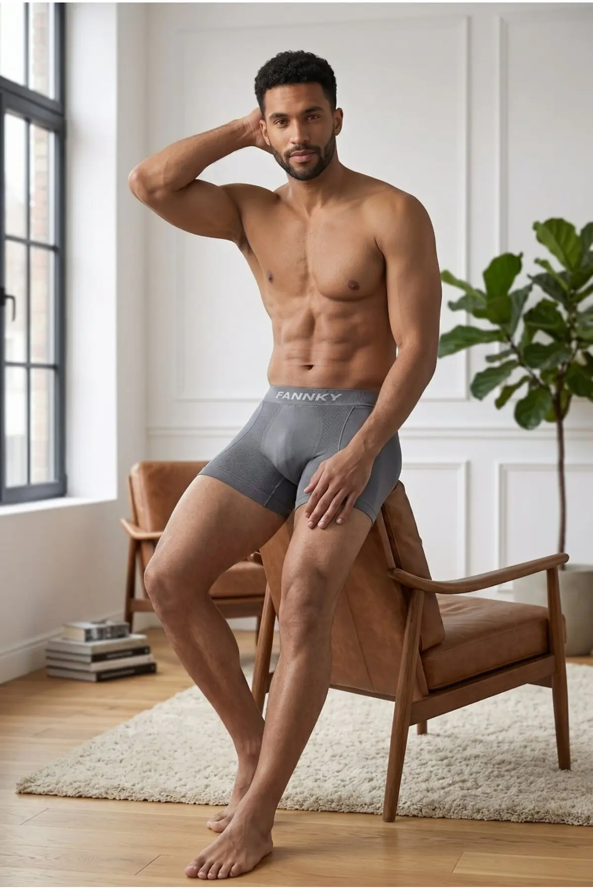 Erkek Rahat Esnek Seamless 3 Lü Boxer Ten