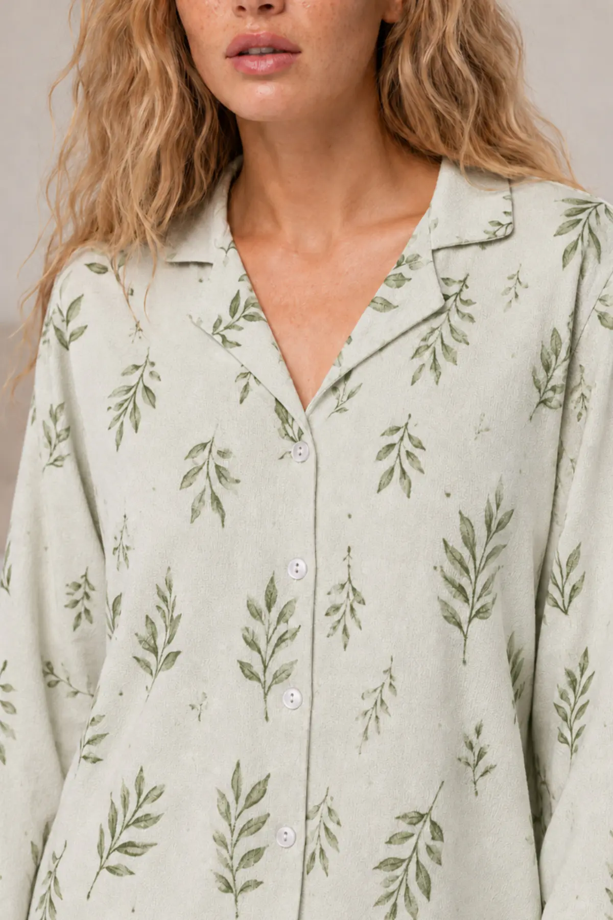 Kadın Casual Esnek Bol Çağla Pijama Takımı 4669 Çağla yeşili