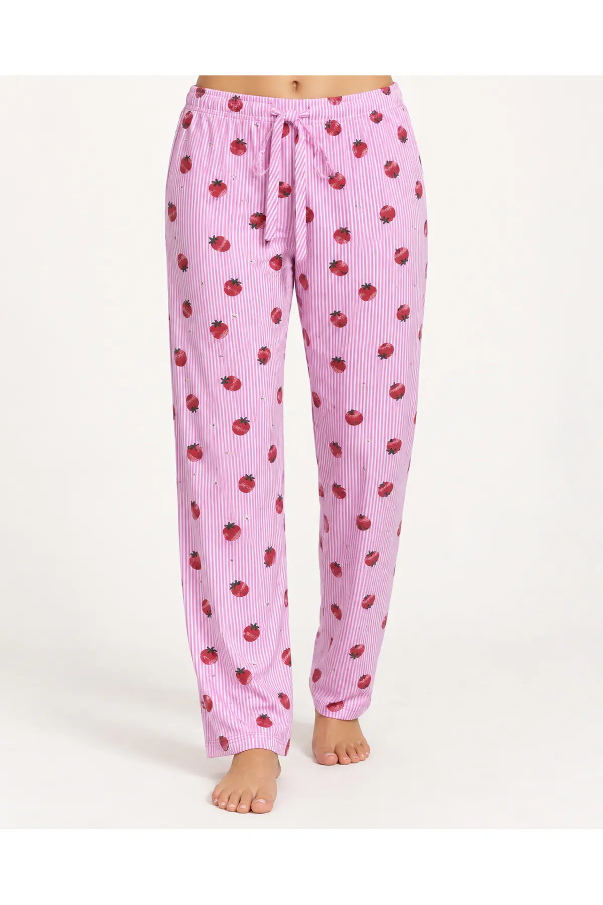 Kadın Premium Desenli Rahat Kesim Pembe Pijama Altı 4774