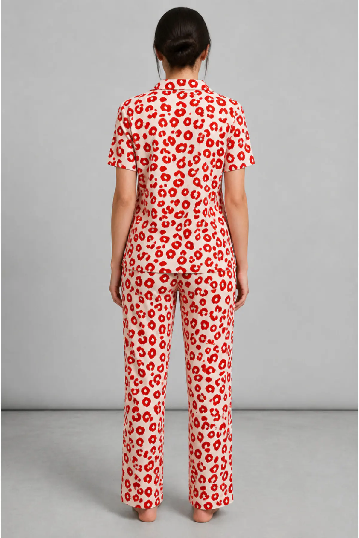 Kadın Kısa Kol Comfort Kırmızı Pijama Takımı 4725