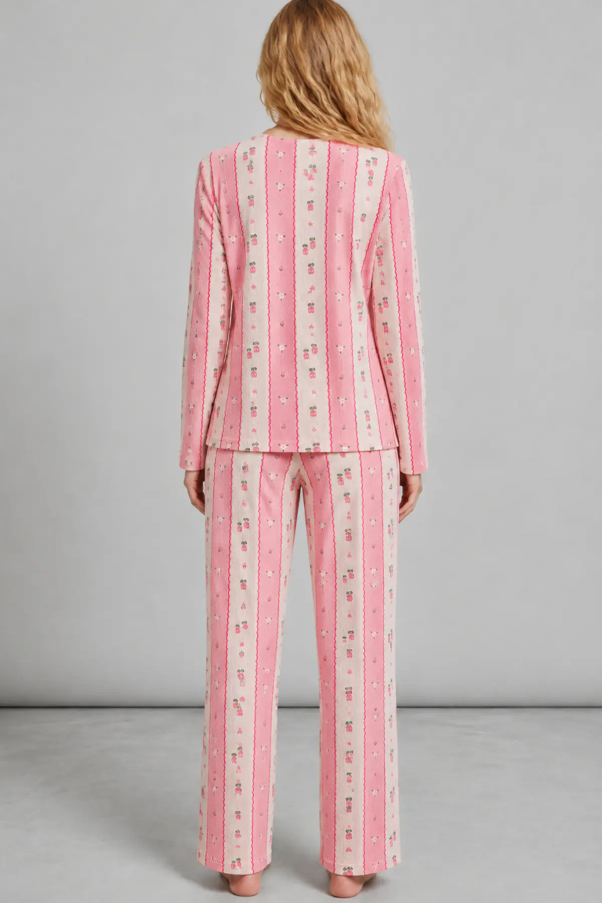 Kadın Bol Paça Relaxed Pembe Pijama Takımı 4692