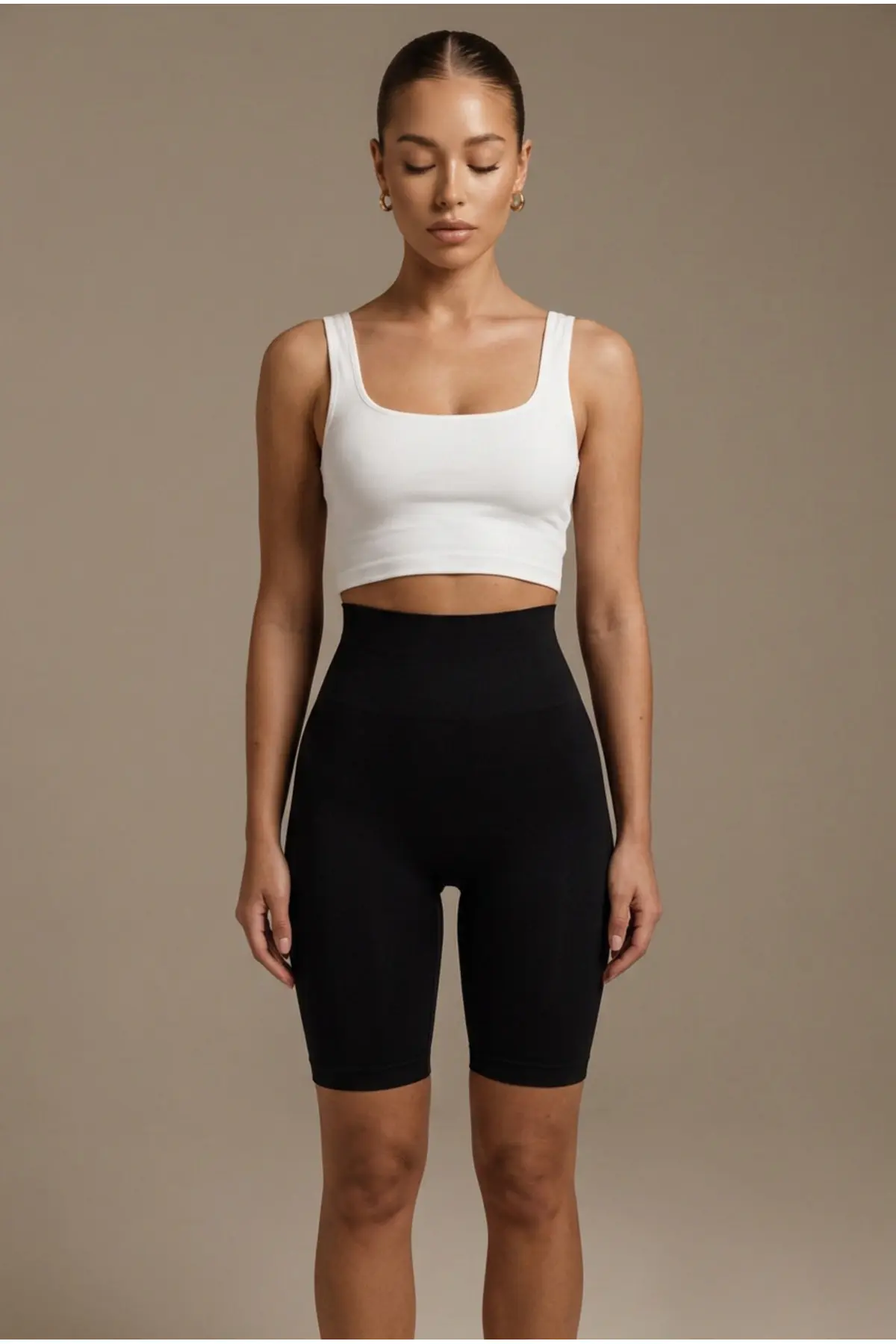 Kadın Sıkılaştırıcı Kumaş Boxer Kalıp Siyah Korse