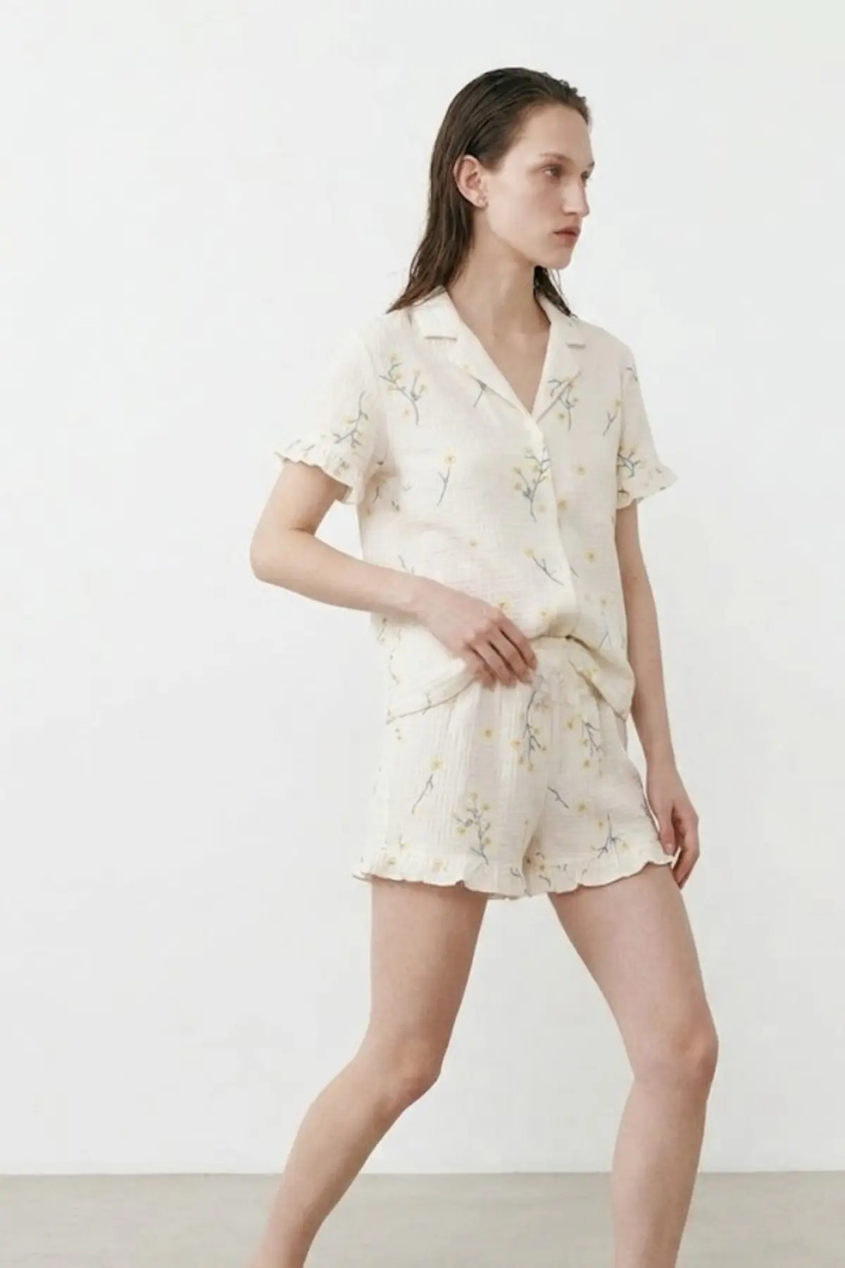 Kadın Relaxed Lastikli Çok Renkli Pijama Takımı