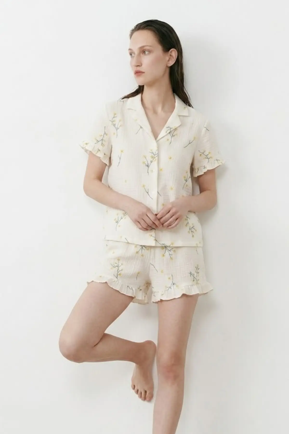 Kadın Relaxed Lastikli Çok Renkli Pijama Takımı