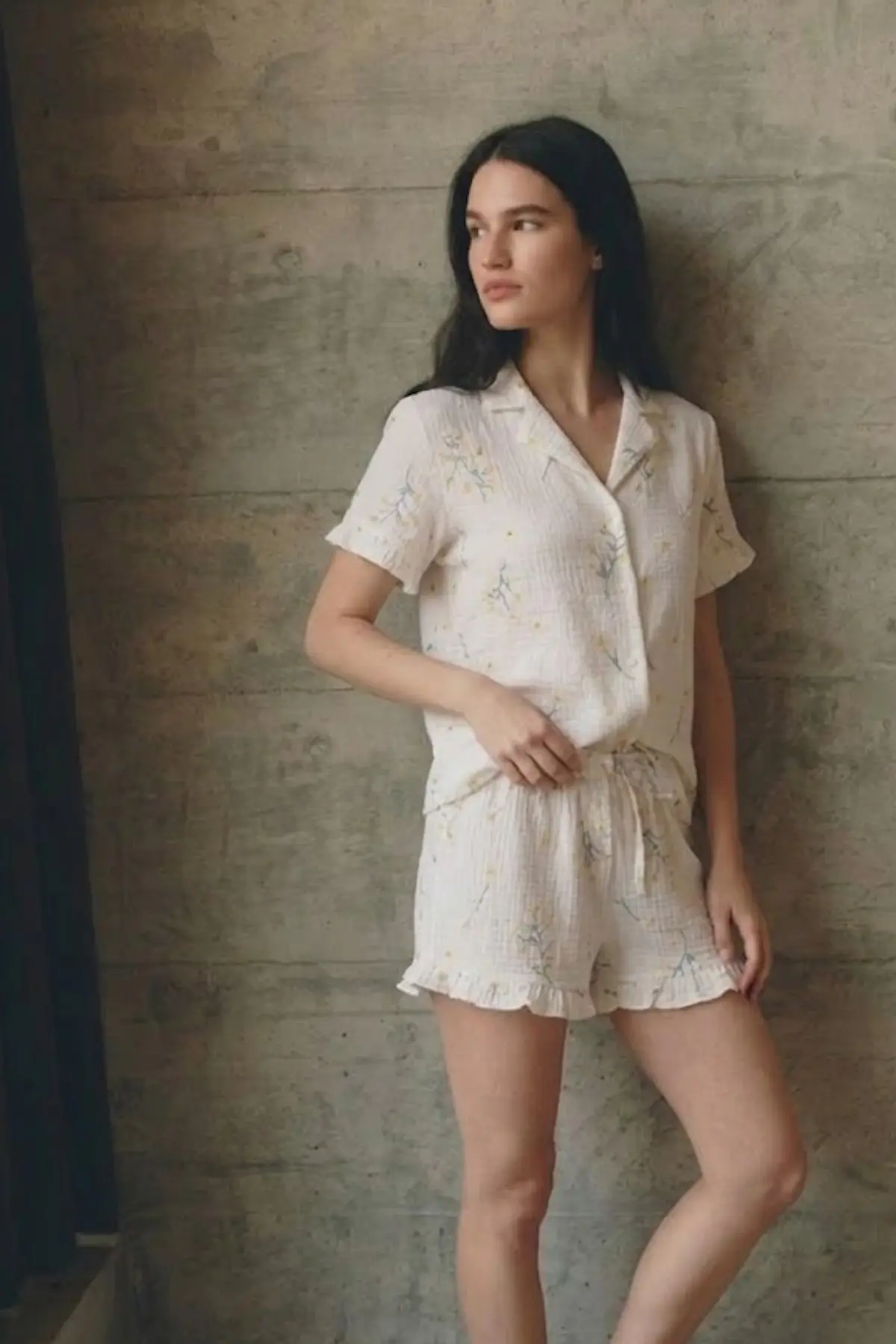 Kadın V Yaka Comfort Fit Çok Renkli Pijama Takımı