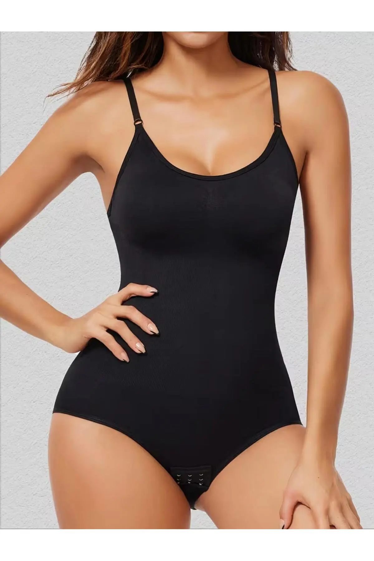 S&W SWEET WOMEN Seamless Zıbın Korse Çıtçıtlı Body 2 Beden İncelten Toparlayıcı Push Up Etkili Karın Bel Göbek Sıkılaştırıcı Kadın Body Korse 9051 Siyah