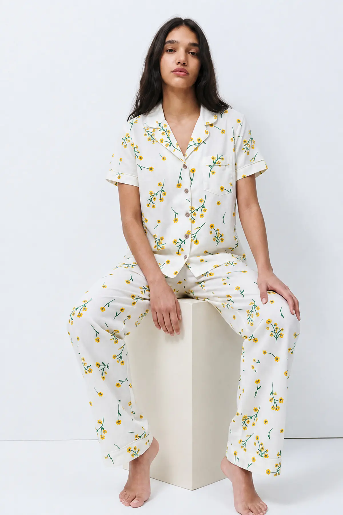 Standart Boy Elastanlı Çok Renkli Pijama Takımı