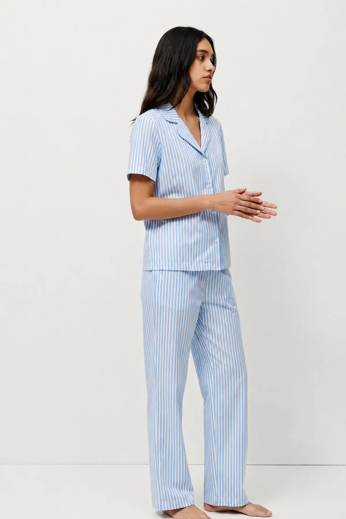 Standart Boy Elastanlı Mavi Pijama Takımı