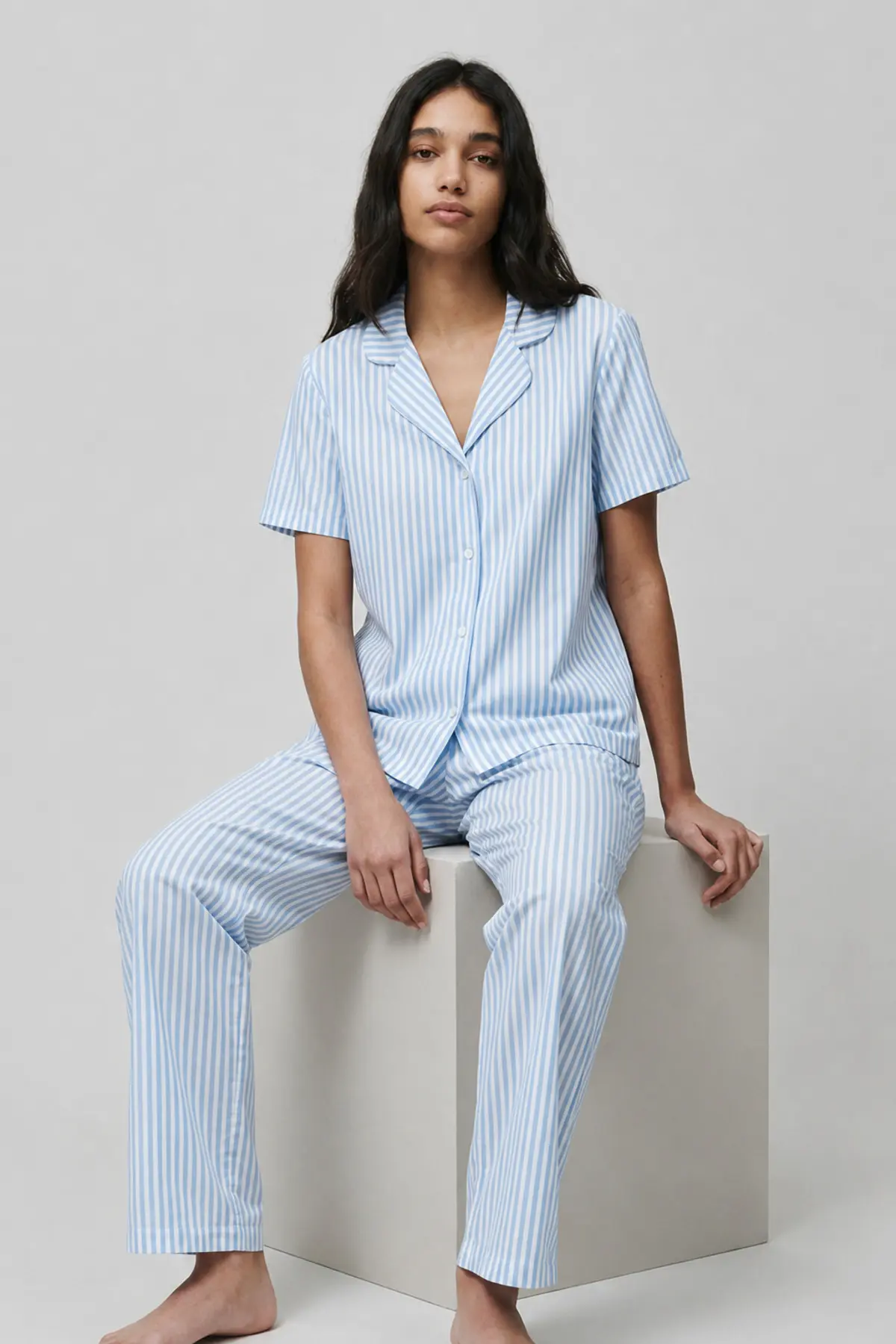 Standart Boy Elastanlı Mavi Pijama Takımı