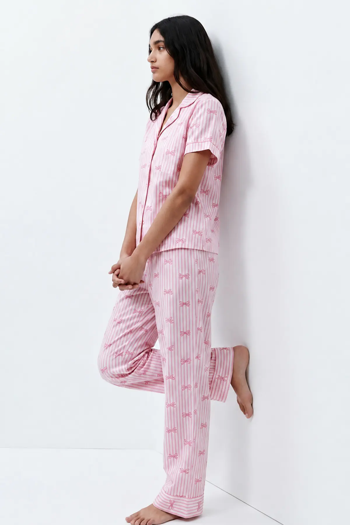 Standart Boy Elastanlı Pembe Pijama Takımı