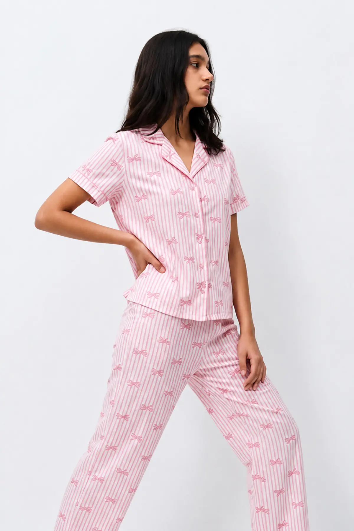 Standart Boy Elastanlı Pembe Pijama Takımı