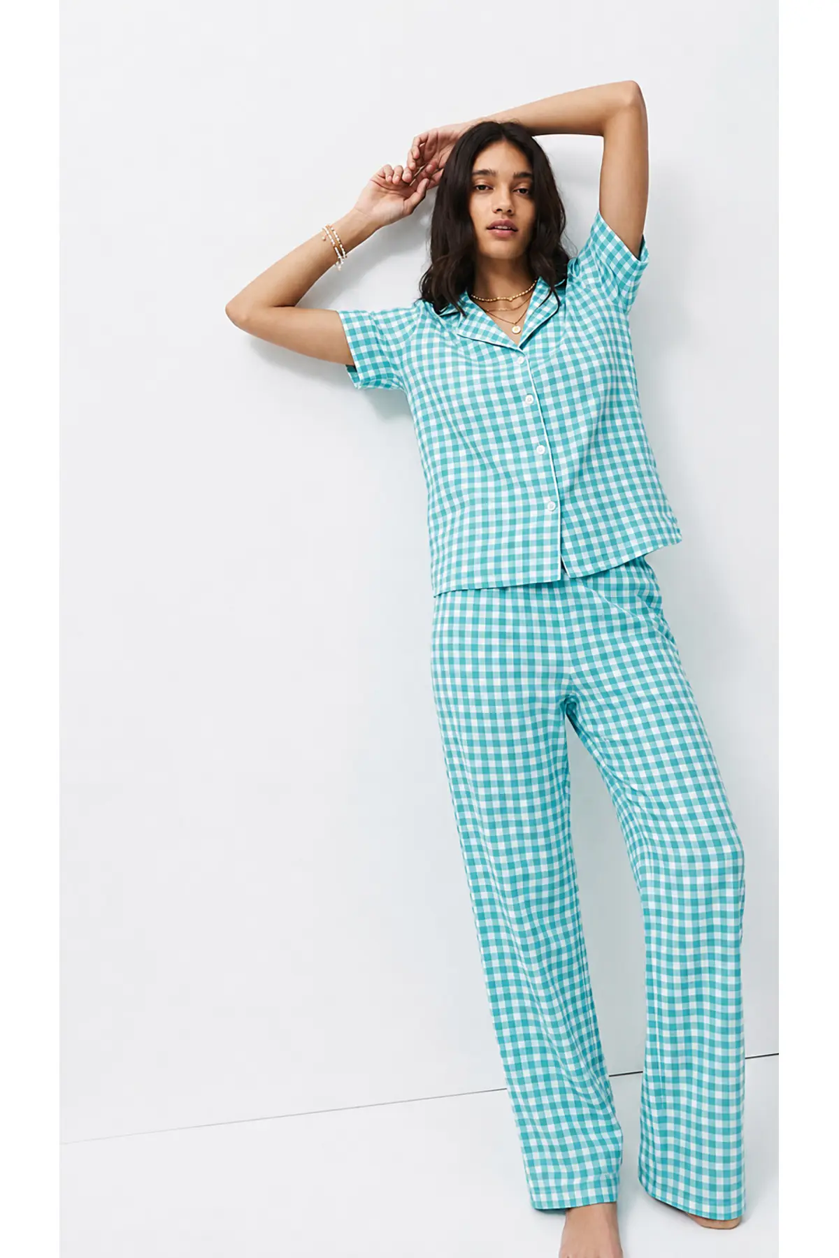 Standart Boy Elastanlı Su Yeşili Pijama Takımı