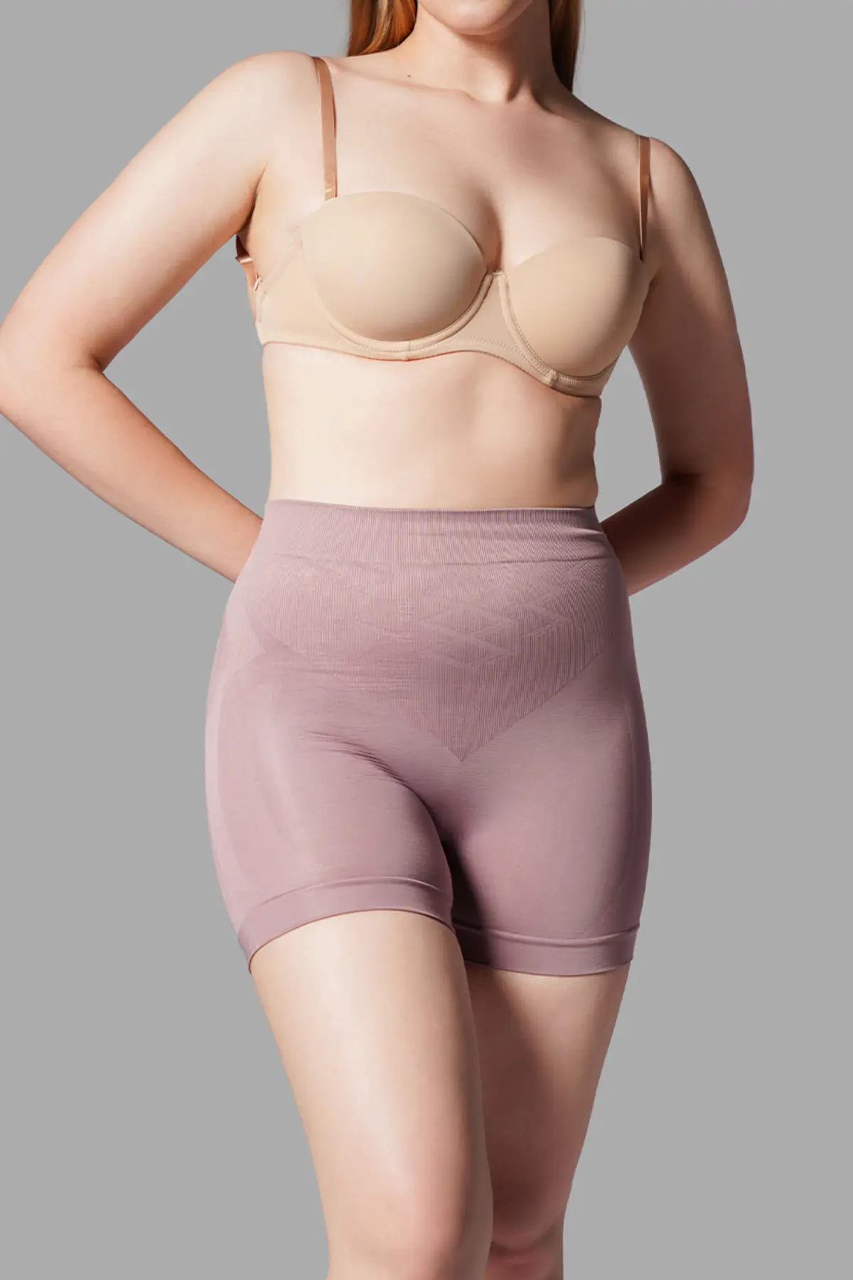 Push Up Seamless Dikişsiz Popo Şekillendirici Kısa Paçalı Korse 2064 Gül Kurusu