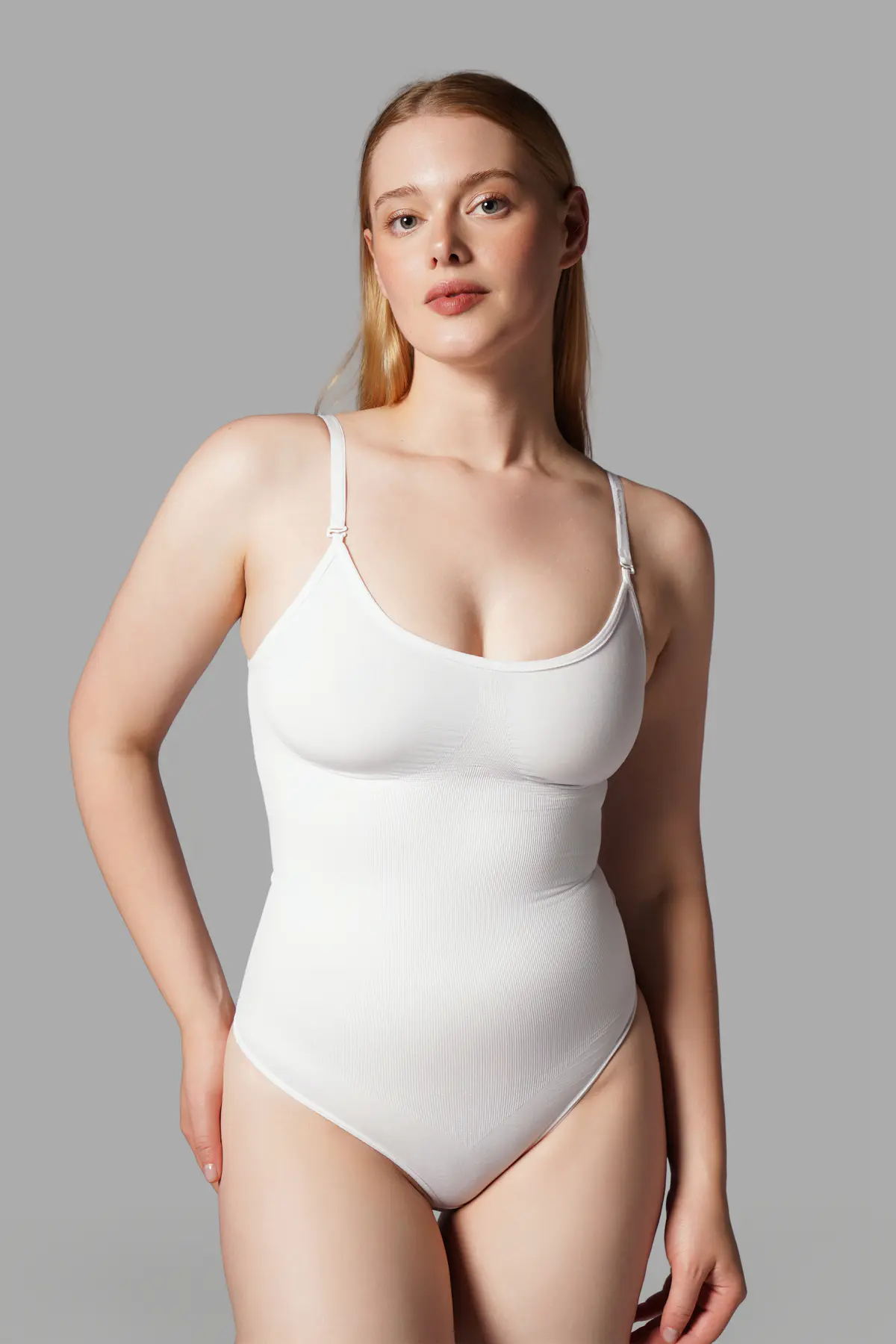 string zıbın sıkılaştırıcı toparlayıcı örme kumaş body 9052 Beyaz