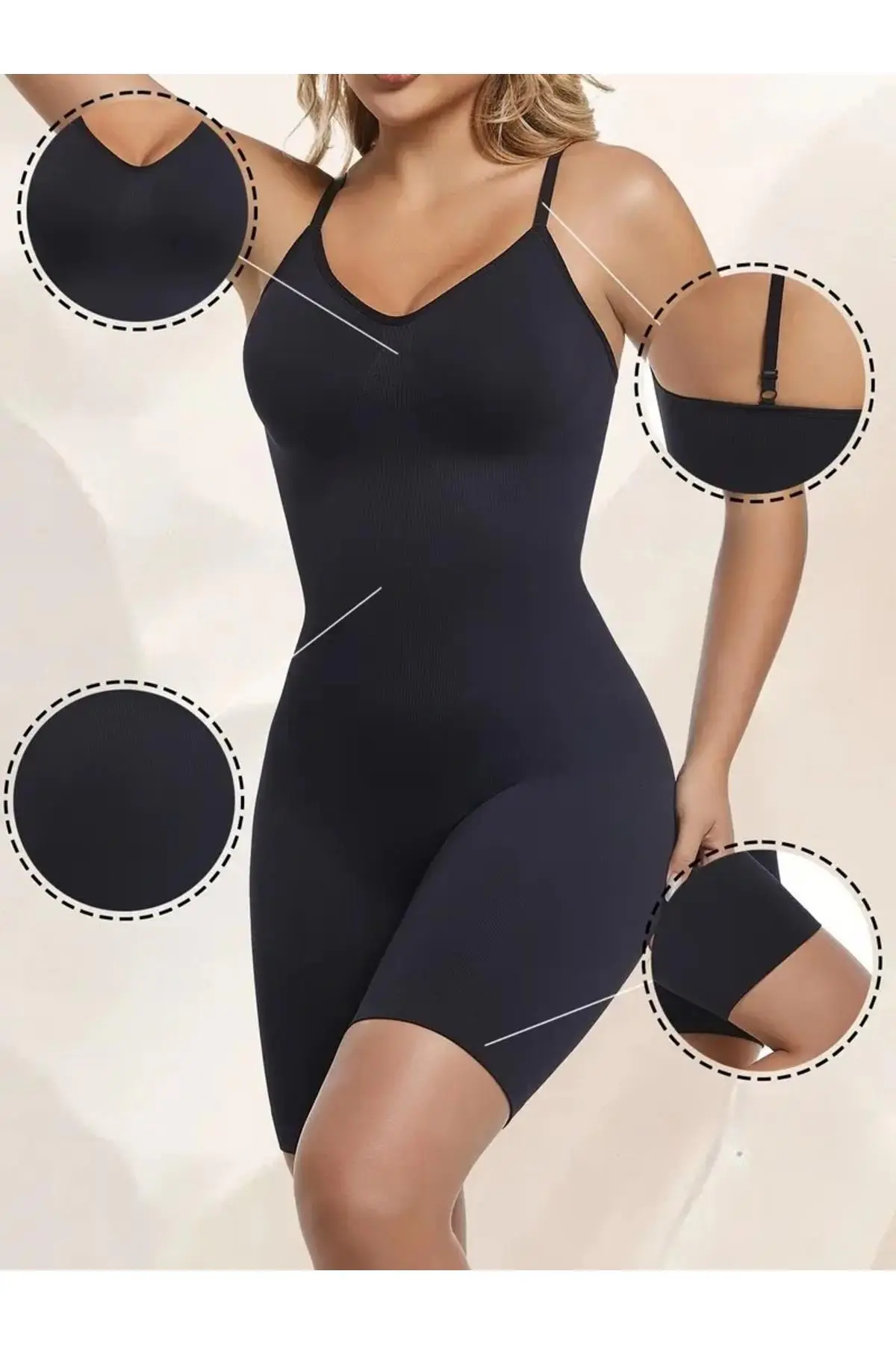 toparlayıcı yüksek bel tam boy body 9050 Siyah