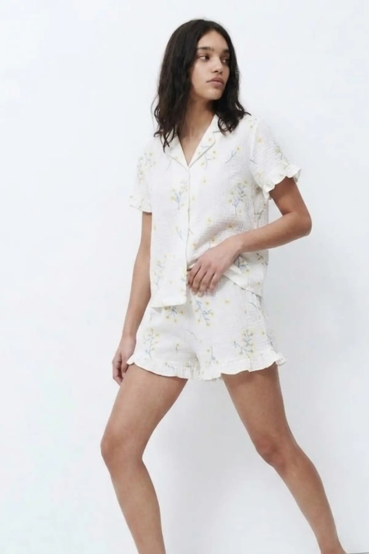 Kadın Desenli Trend Çok Renkli Pijama Takımı